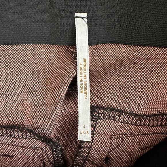 FREE PEOPLE Window Pane Plaid Houndstooth Pull On Academia Style Pants Sz. 4 - Picture 4 of 5